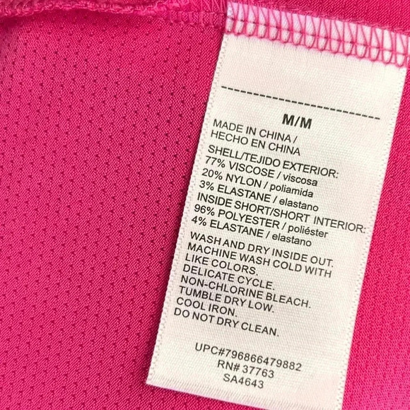 RAFAELLA Cosmo Pink Tropical Floral Comfort Skort sz Medium Elastic Waist Sport - Picture 9 of 9